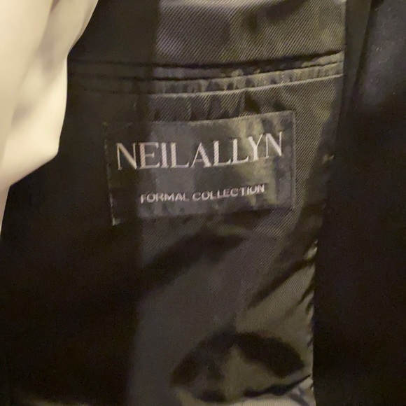 Black Big and Tall Neil Allyn Tuxedo Jacket Size 52L One-Button Notch Slim - Picture 6 of 6